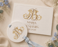MB BM Wedding Monogram Logo | Elegant Initials Vector Product Image 4