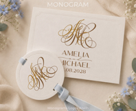 MA AM Wedding Monogram Logo | Elegant Initials Vector Product Image 4