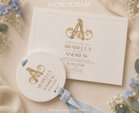 AA Wedding Monogram Logo | Elegant Initials Vector Product Image 4
