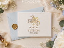 AB BA Wedding Monogram Logo | Elegant Initials Vector Product Image 7