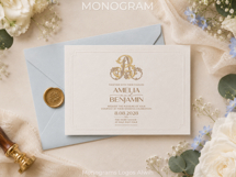 AB BA Wedding Monogram Logo | Elegant Initials Vector Product Image 3