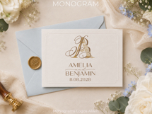 AB BA Wedding Monogram Logo | Elegant Initials Vector Product Image 7