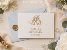 AB BA Wedding Monogram Logo | Elegant Initials Vector Product Image 5