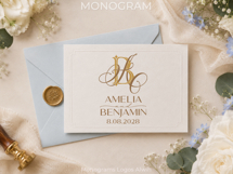 AB BA Wedding Monogram Logo | Elegant Initials Vector Product Image 7