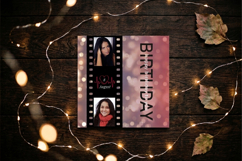 Birthday Photo Collage PSD Template - Film Strip Design. Product Image 2