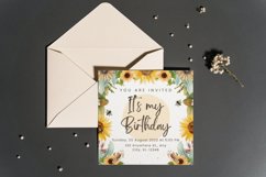 Sunflower Birthday Invitations Canva Template Product Image 5