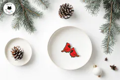 Cute Winter Birds Laser Cut | Christmas Stud Earrings Product Image 2
