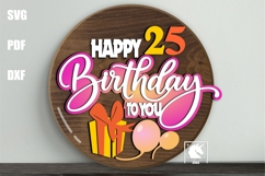 Happy Birthday Door Hanger SVG with Numbers, Custom Age Sign Product Image 1