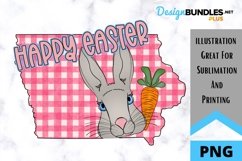 Sublimation Happy Easter State - Iowa - Rabbit Product Image 1