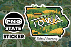 Iowa Sticker PNG SVG | State Outline Decal File | Product Image 1