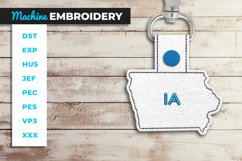 Iowa State Shaped Key Fob - ITH Embroidery Project Product Image 1