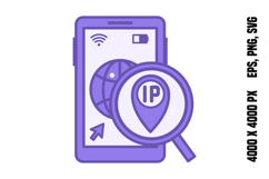 Purple IP Address Tracking Icon Product Image 1