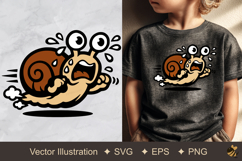 Panicked Snail Vector Illustration Product Image 1