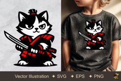 Samurai Cat Vector Illustration Product Image 1
