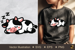 Sleeping Cow Vector Illustration Product Image 1