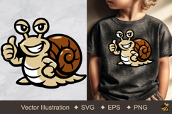Snail Giving Thumbs Up Vector Illustration Product Image 1