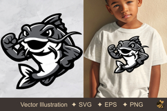 Strong Cat Fish Vector Illustration Product Image 1