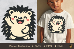Cheerful Hedgehog Vector Illustration Product Image 1