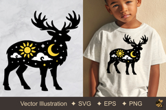 Deer Sky View Vector Illustration Product Image 1