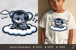 Cute Koala Listening to Music Vector Illustration Product Image 1