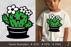 Spring Cheerful Cactus Vector Illustration Product Image 1