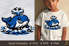 Whale Spouting Water Vector Illustration Product Image 1
