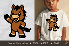 Horse Waving Vector Illustration Product Image 1