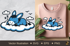 Cute Donkey Sleeping Vector Illustration Product Image 1