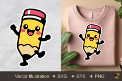 Dancing Pencil Vector Illustration Product Image 1