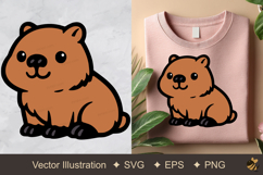Cute Capybara Vector Illustration Product Image 1