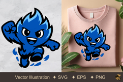 Blue Fire Spirit Vector Illustration Product Image 1
