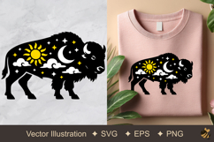 Bison Sky View Vector Illustration Product Image 1