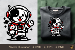 Astronaut Dog Vector Illustration Product Image 1