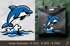 Jumping Dolphin Vector Illustration Product Image 1