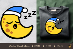 Sleepy Moon Vector Illustration Product Image 1