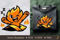 Orange Fire Wakes Up Vector Illustration Product Image 1