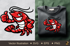 Cool Shrimp Vector Illustration Product Image 1