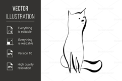Doodle-style sitting cat Product Image 1