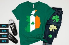 Republic of Ireland with Irish Flag Stripes and Shamrock SVG Product Image 1