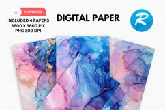 Iridescent Alcohol Ink Digital Paper, Alcohol Ink Background Product Image 1