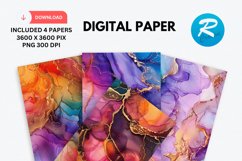 Iridescent Alcohol Ink Digital Paper, Alcohol Ink Background Product Image 1