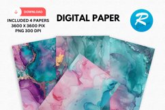Iridescent Alcohol Ink Digital Paper, Alcohol Ink Background Product Image 1