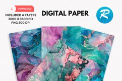 Iridescent Alcohol Ink Digital Paper, Alcohol Ink Background Product Image 1