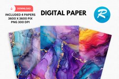 Iridescent Alcohol Ink Digital Paper, Alcohol Ink Background Product Image 1