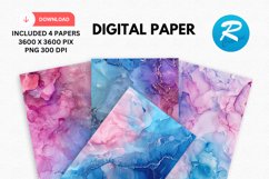Iridescent Alcohol Ink Digital Paper, Alcohol Ink Background Product Image 1