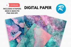 Iridescent Alcohol Ink Digital Paper, Alcohol Ink Background Product Image 1