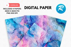 Iridescent Alcohol Ink Digital Paper, Alcohol Ink Background Product Image 1