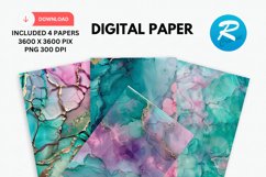 Iridescent Alcohol Ink Digital Paper, Alcohol Ink Background Product Image 1