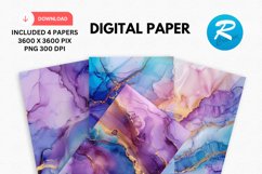 Iridescent Alcohol Ink Digital Paper, Alcohol Ink Background Product Image 1