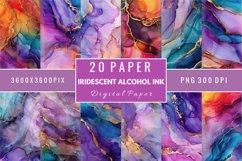 Iridescent Alcohol Ink Digital Paper Bundle Product Image 1